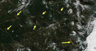 NASA MODIS卫星拍摄南卡罗莱纳州中部洪水